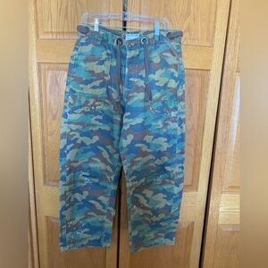 We The Free MOXIE BARREL DENIM Camouflage Cargo Pants FREE PROPLE SIZE 29
